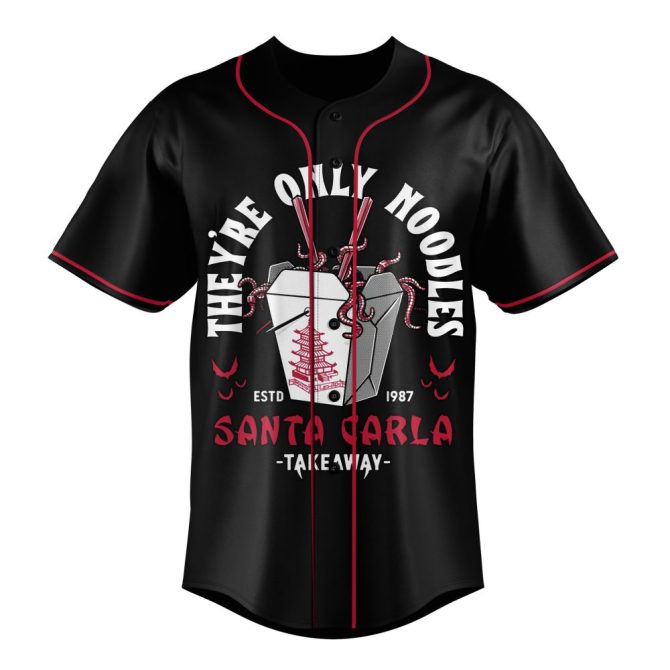 Custom City Lost Boys Baseball Jersey – 'They'Re Only Noodles' Design, Unique Halloween Gift! - Image 2