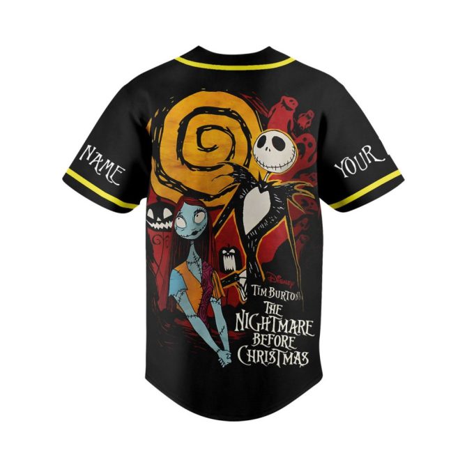 Custom Name Nightmare Before Christmas Baseball Jersey – Unique Gift For Fans - Image 3