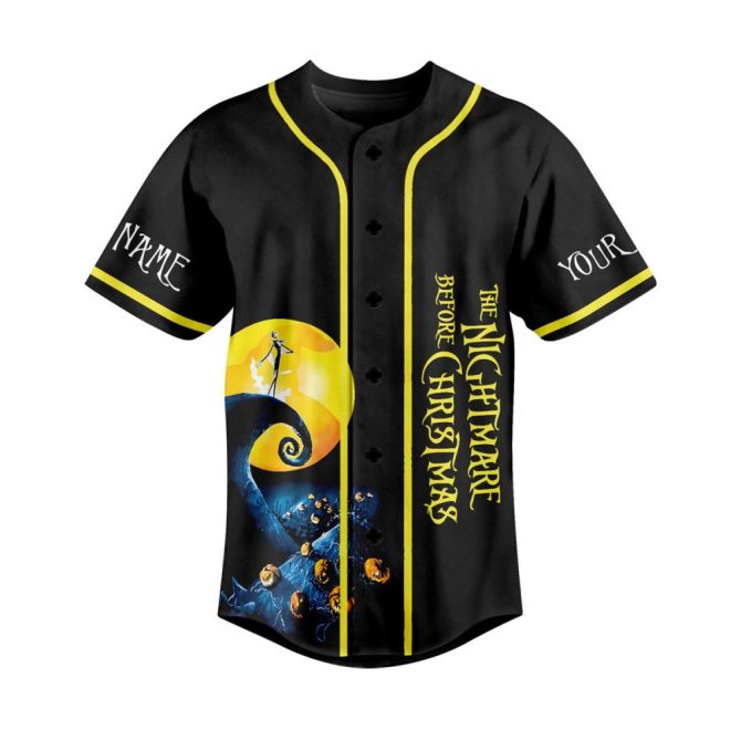 Custom Name Nightmare Before Christmas Baseball Jersey – Unique Gift For Fans - Image 2