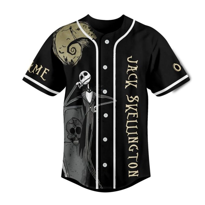 Customizable Jack Skellington Baseball Jersey - Personalized Halloween Gift For Fans - Image 2