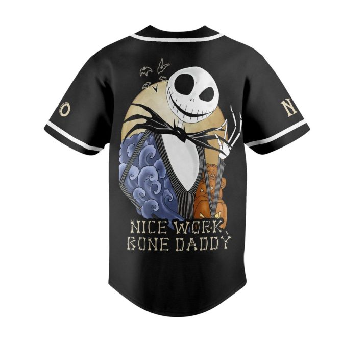 Customizable Jack Skellington Baseball Jersey - Personalized Halloween Gift For Fans - Image 3