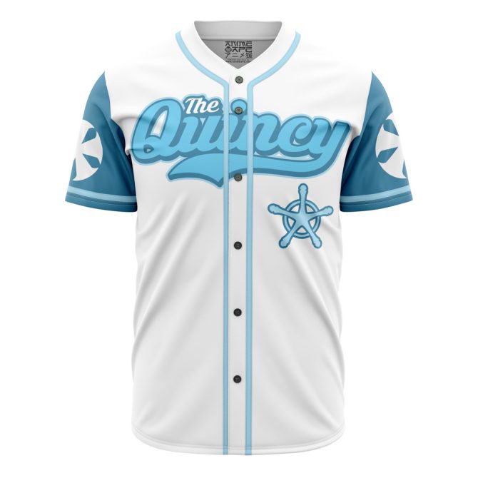 Customizable Quincy Baseball Jersey - Stylish White & Blue Design - Perfect For Sports Fans! - Image 2