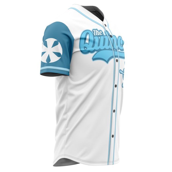 Customizable Quincy Baseball Jersey - Stylish White & Blue Design - Perfect For Sports Fans! - Image 4