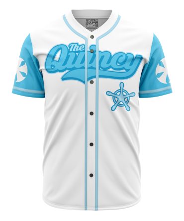 Stylish Quincy Baseball Jersey - White & Blue , Perfect Gift For Anime Fans