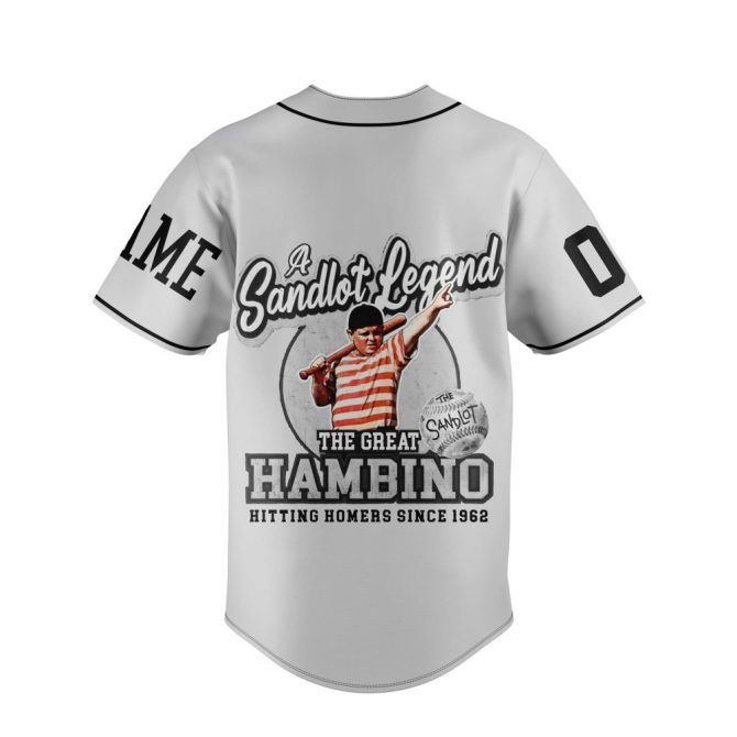 Custom Sandlot Baseball Jersey - Personalize Name & Number - The Great Hambino Legend - Image 3