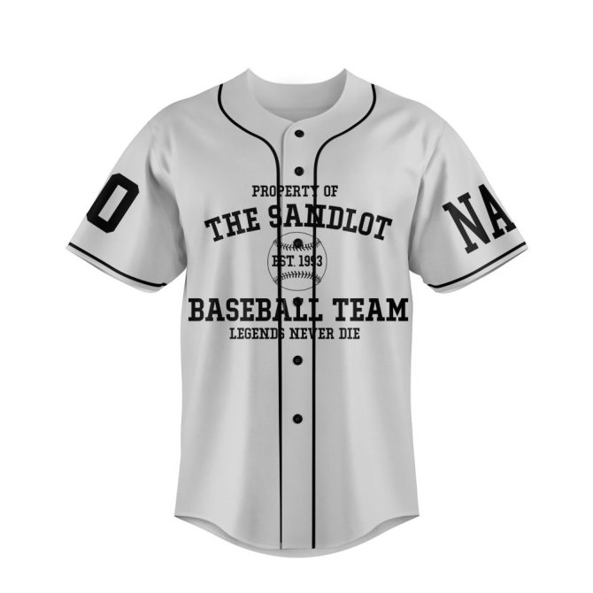 Custom Sandlot Baseball Jersey - Personalize Name & Number - The Great Hambino Legend - Image 2