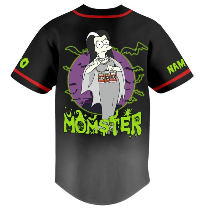 Customizable Simpsons Baseball Jersey - Halloween Marge Design - Add Your Name & Number! - Image 2