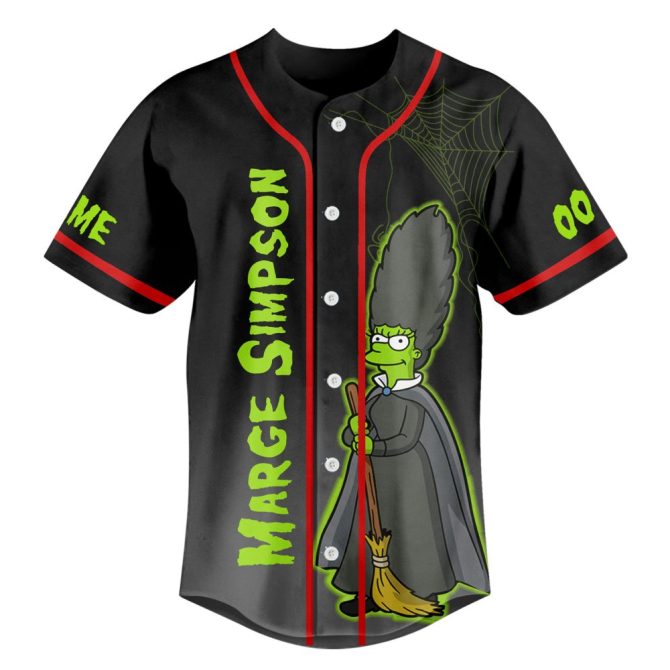 Customizable Simpsons Baseball Jersey - Halloween Marge Design - Add Your Name & Number! - Image 3