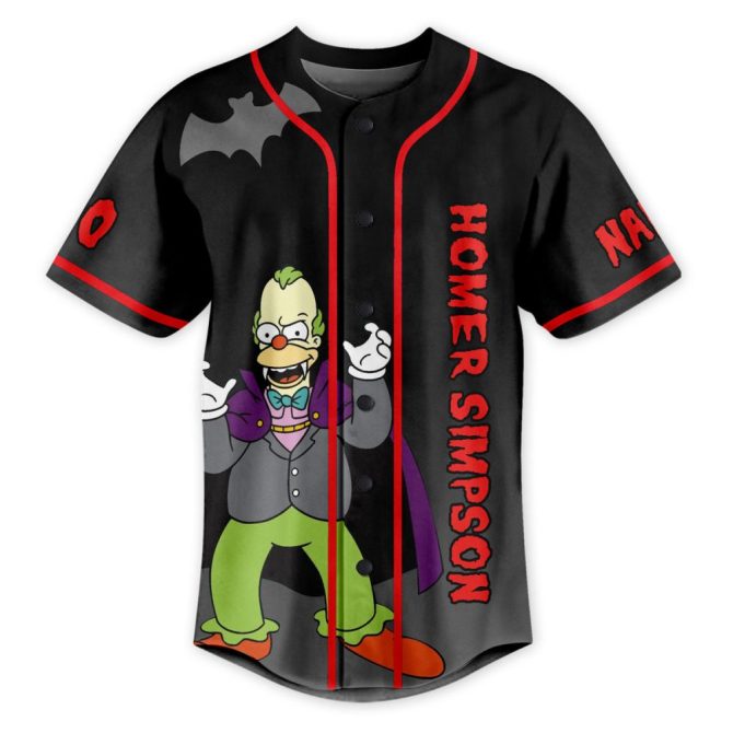 Customizable Simpsons Halloween Baseball Jersey - Homer Dracula Design - Image 2