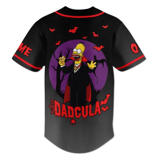 Customizable Simpsons Halloween Baseball Jersey - Homer Dracula Design - Image 3