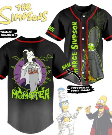 Customizable Simpsons Baseball Jersey - Halloween Marge Design - Add Your Name & Number!