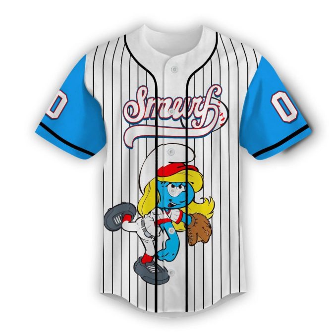 Customize Your Smurfette Baseball Jersey - Add Name & Number - Perfect Gift For Fans! - Image 4
