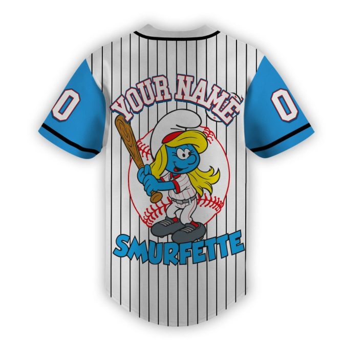 Customize Your Smurfette Baseball Jersey - Add Name & Number - Perfect Gift For Fans! - Image 3