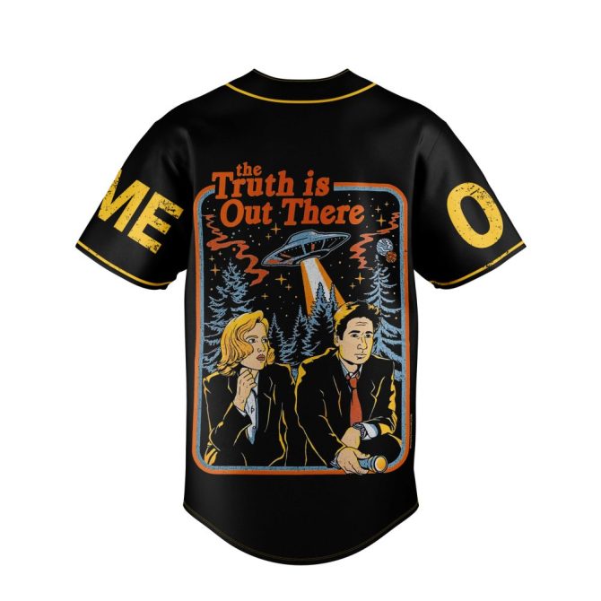 Custom Spooky Baseball Jersey - The Truth Is Out There Design - Personalize Name & Number - Image 3