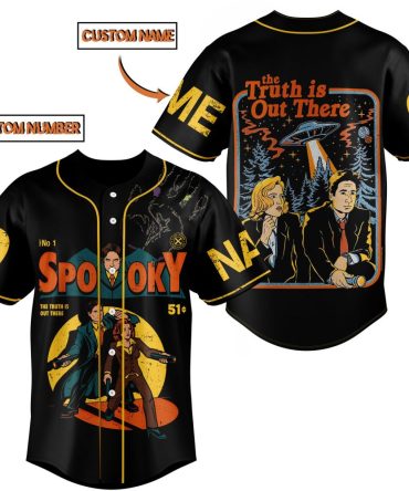Custom Spooky Baseball Jersey - The Truth Is Out There Design - Personalize Name & Number