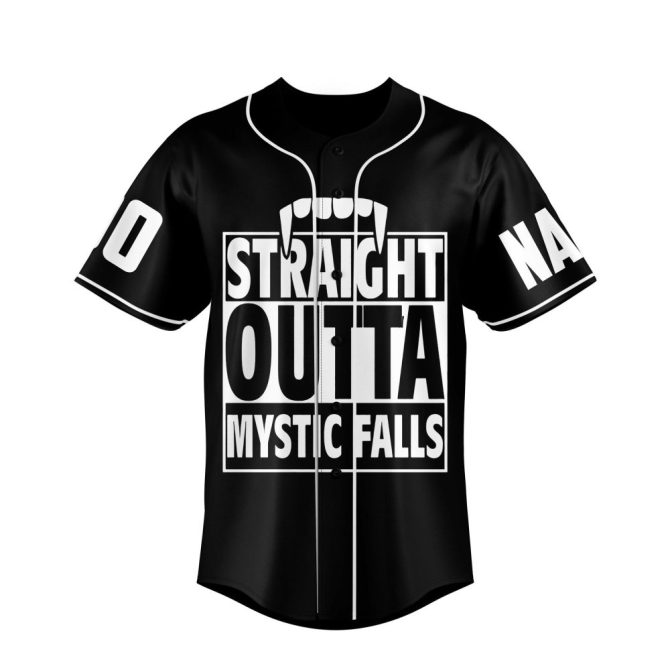 Custom Name & Number Mystic Falls Baseball Jersey - Personalized Fan Gift - Image 2