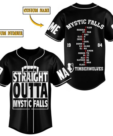 Custom Name & Number Mystic Falls Baseball Jersey - Personalized Fan Gift