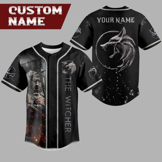 Custom Witcher Baseball Jersey - Add Your Name, Unique Gift For Fans