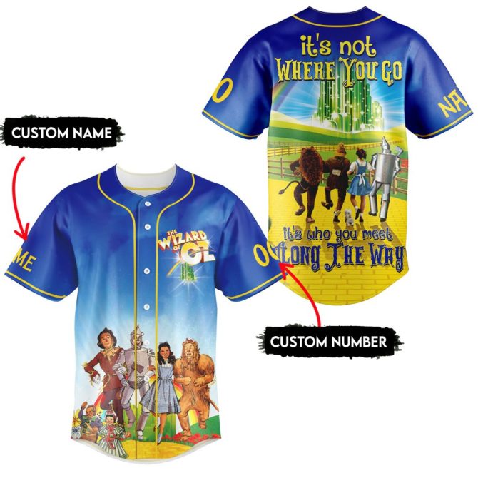 Custom Wizard Of Oz Baseball Jersey - Personalize Name & Number - Unique Gift! - Image 2