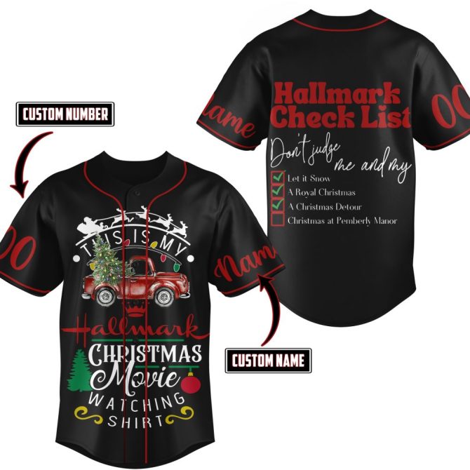Custom Hallmark Christmas Movie Shirt - Personalized Festive Baseball Tee For Holiday Fans