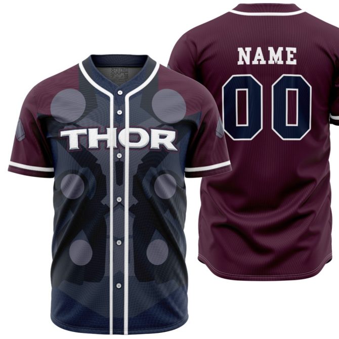 Custom Thor-Themed Baseball Jersey - Personalized Name & Number - Unisex Fan Apparel