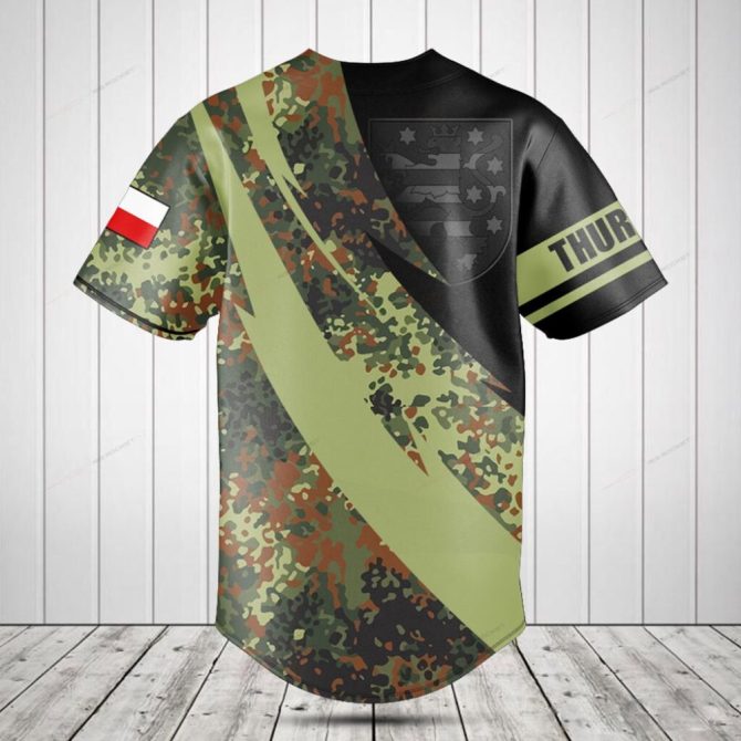 Custom Camouflage Baseball Jersey - Personalized Name & Flag Design - Unisex Sportswear - Image 2
