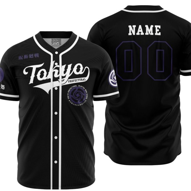 Custom Tokyo Baseball Jersey - Stylish Black & White Design With Personalized Name & Number