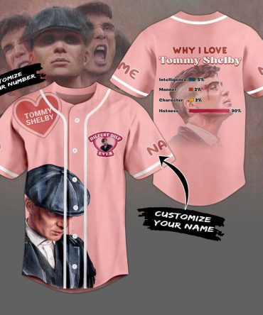 Customizable Tommy Shelby Baseball Jersey - Unique Design, Add Your Name & Number!