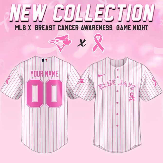 Customizable Pink Blue Jays Jersey - Breast Cancer Awareness Mlb Collection