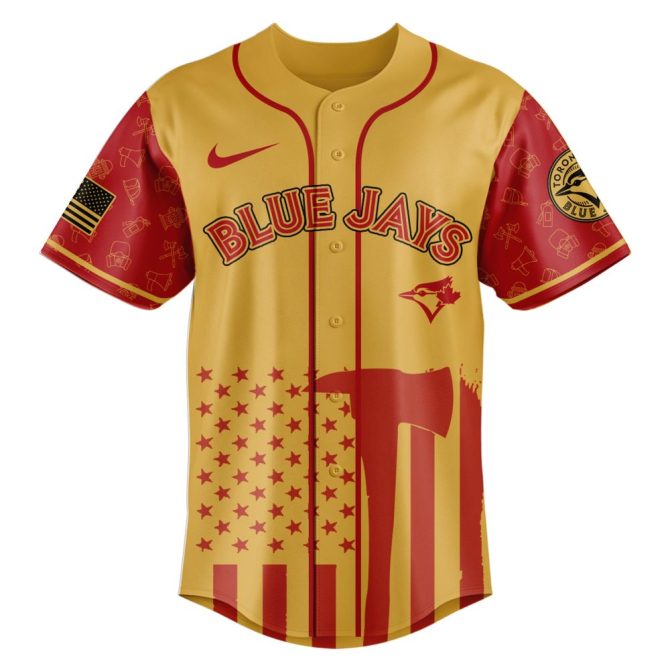 Limited Edition Firefighter Appreciation Blue Jays Jersey – Honor Heroes Now! - Image 2