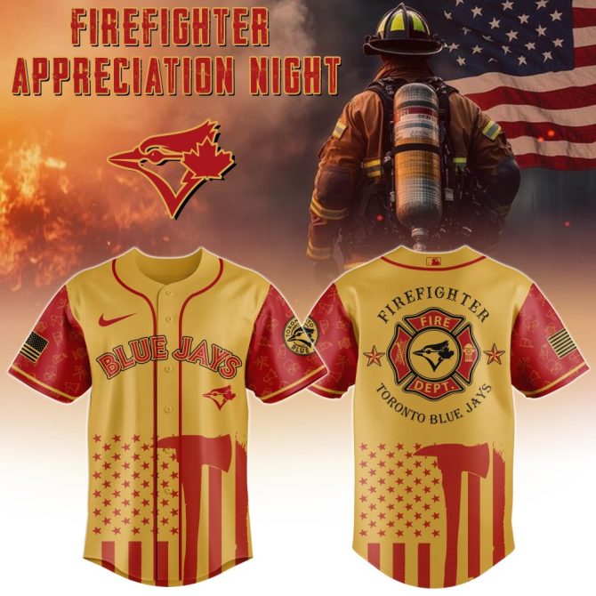 Limited Edition Firefighter Appreciation Blue Jays Jersey – Honor Heroes Now!