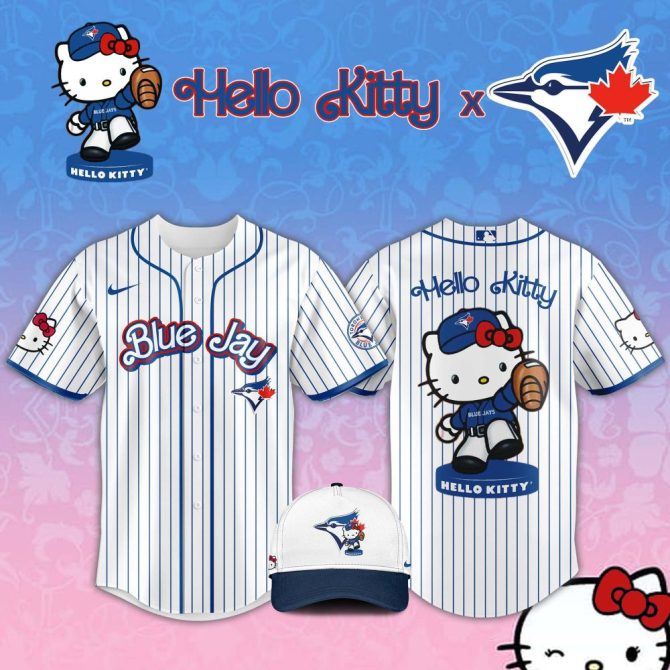 Hello Kitty X Blue Jay Baseball Jersey & Cap Set - Limited Edition