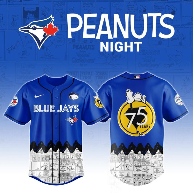 Limited Edition Blue Jays Peanuts 75Th Anniversary Jersey – Celebrate In Style!