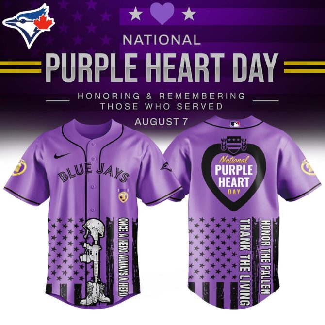 Limited Edition Blue Jays Purple Heart Day Jersey - Honor & Remember Heroes Now!
