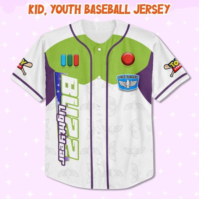 Custom Buzz Lightyear Baseball Jersey - Kids/Youth/Adult - Personalized Name & Number - Image 3