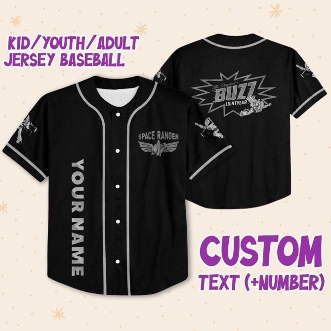 Custom Buzz Lightyear Baseball Jersey - Kid/Youth/Adult Sizes - Personalized Name & Number