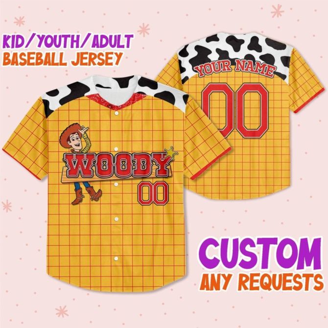 Customizable Kids/Youth/Adult Baseball Jersey - Fun Design, Add Your Name! - Image 2