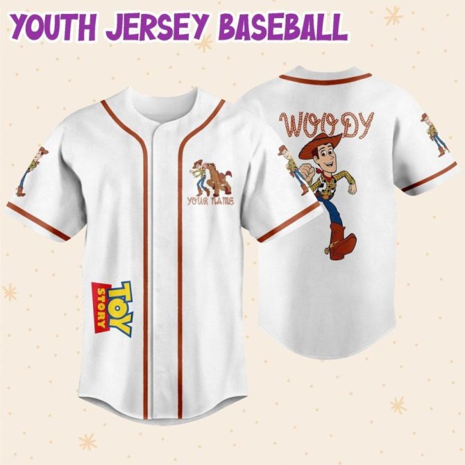 Custom Toy Story Baseball Jersey - Woody Design For Kids, Youth & Adults - Add Your Name & Number! - Image 6