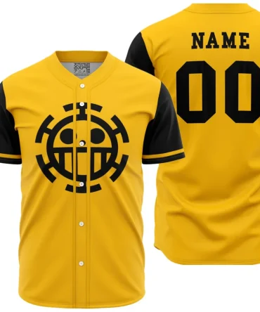 Custom Yellow Anime-Inspired Baseball Jersey – Personalized Name & Number