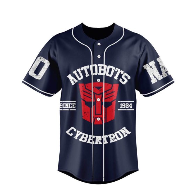 Custom Transformers Baseball Jersey - Personalized Name & Number, Autobots Design - Image 2