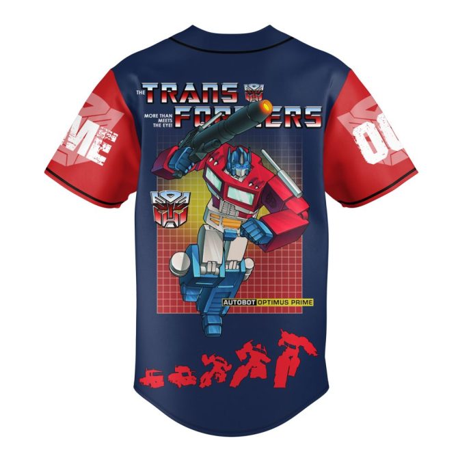 Customizable Transformers Baseball Jersey – Personalized Name & Number, Optimus Prime Design - Image 3