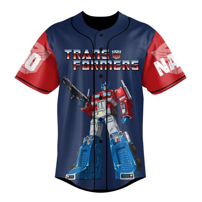 Customizable Transformers Baseball Jersey – Personalized Name & Number, Optimus Prime Design - Image 2