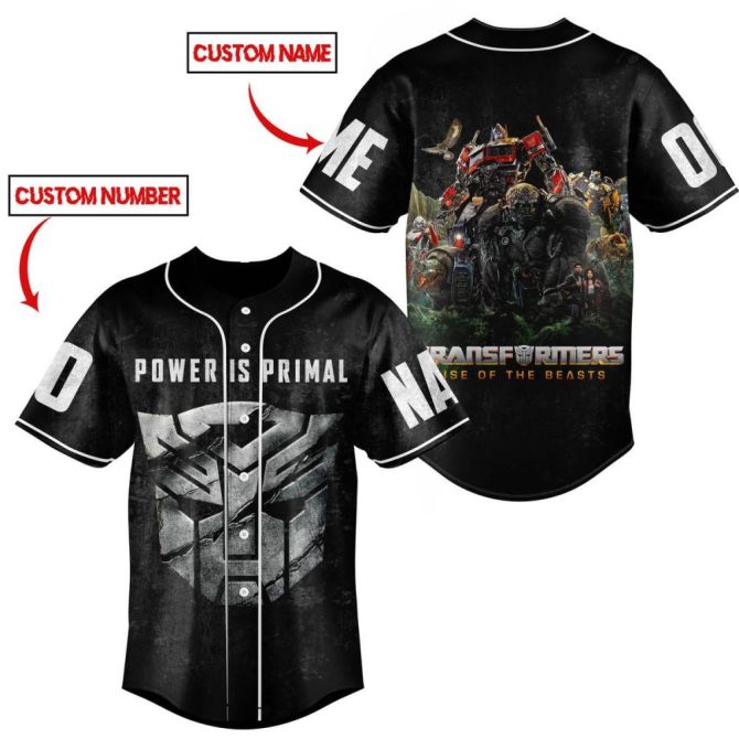 Transformers Rise Of The Beasts Custom Jersey - Power Is Primal Design, Add Name & Number - Image 2