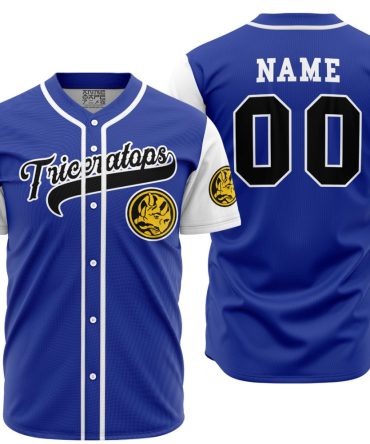Customizable Blue Triceratops Jersey – Personalized Sportswear For Fans