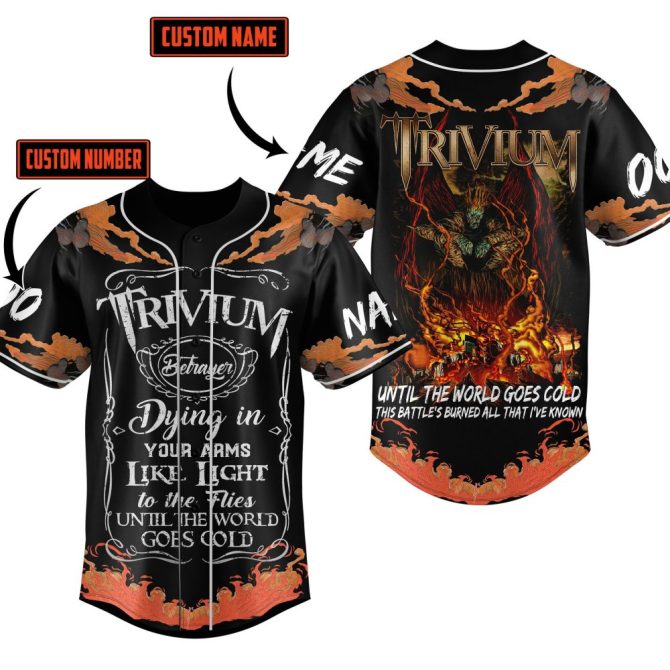 Custom Trivium Baseball Jersey - Personalized Name & Number, Rock Band Design
