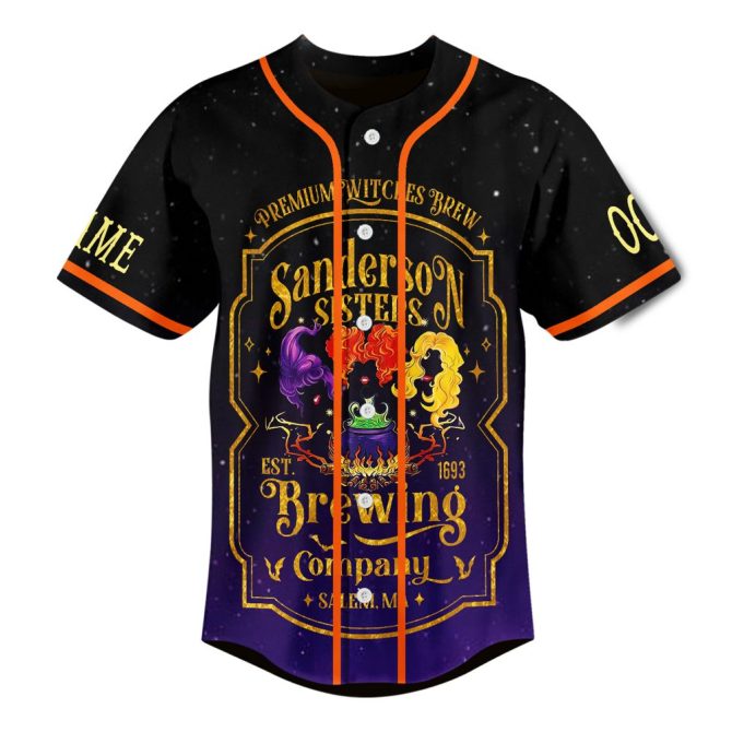Custom Witchy Baseball Jersey – Personalized Halloween Magic Apparel - Image 2
