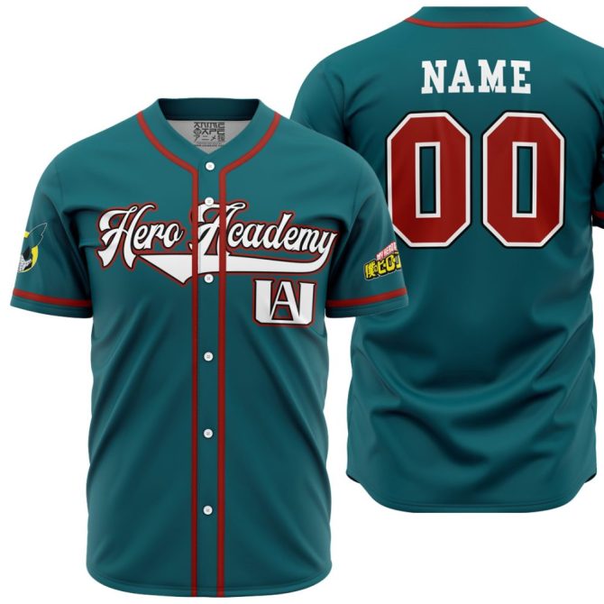 Custom Hero Academy Baseball Jersey - Personalized Name & Number - Perfect Gift For Anime Fans!