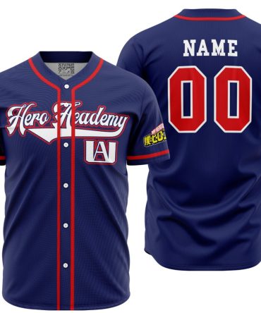 Custom Hero Academy Baseball Jersey – Personalized Name & Number – Anime Fan Apparel