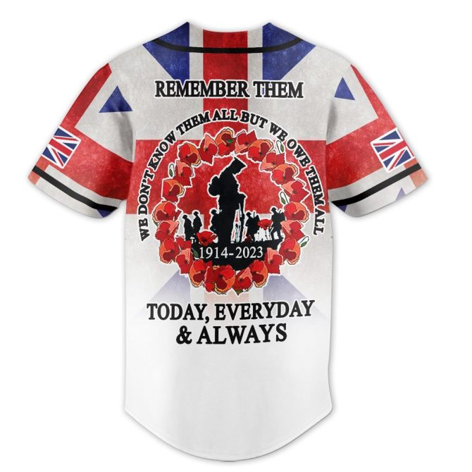 Commemorative Remembrance Day Jersey – Honor Veterans With Style , 1914-2023 Tribute - Image 3