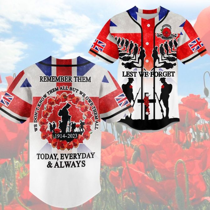 Commemorative Remembrance Day Jersey – Honor Veterans With Style , 1914-2023 Tribute